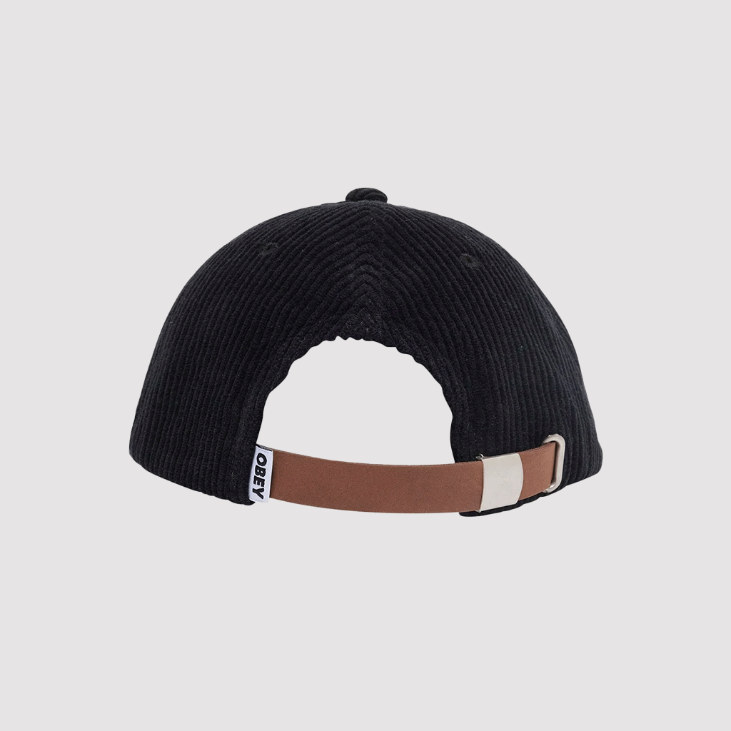 Flower 6 Panel Strapback Black