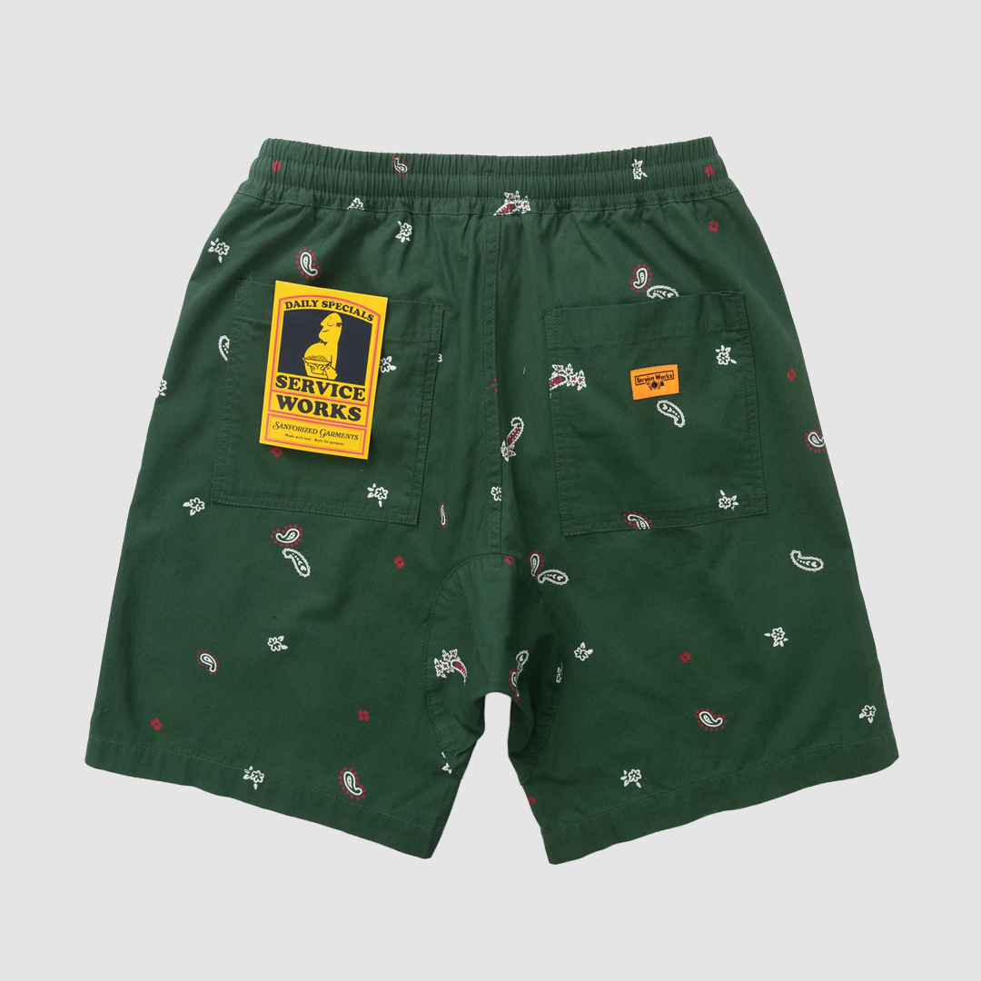 Paisley Chef Shorts Forest