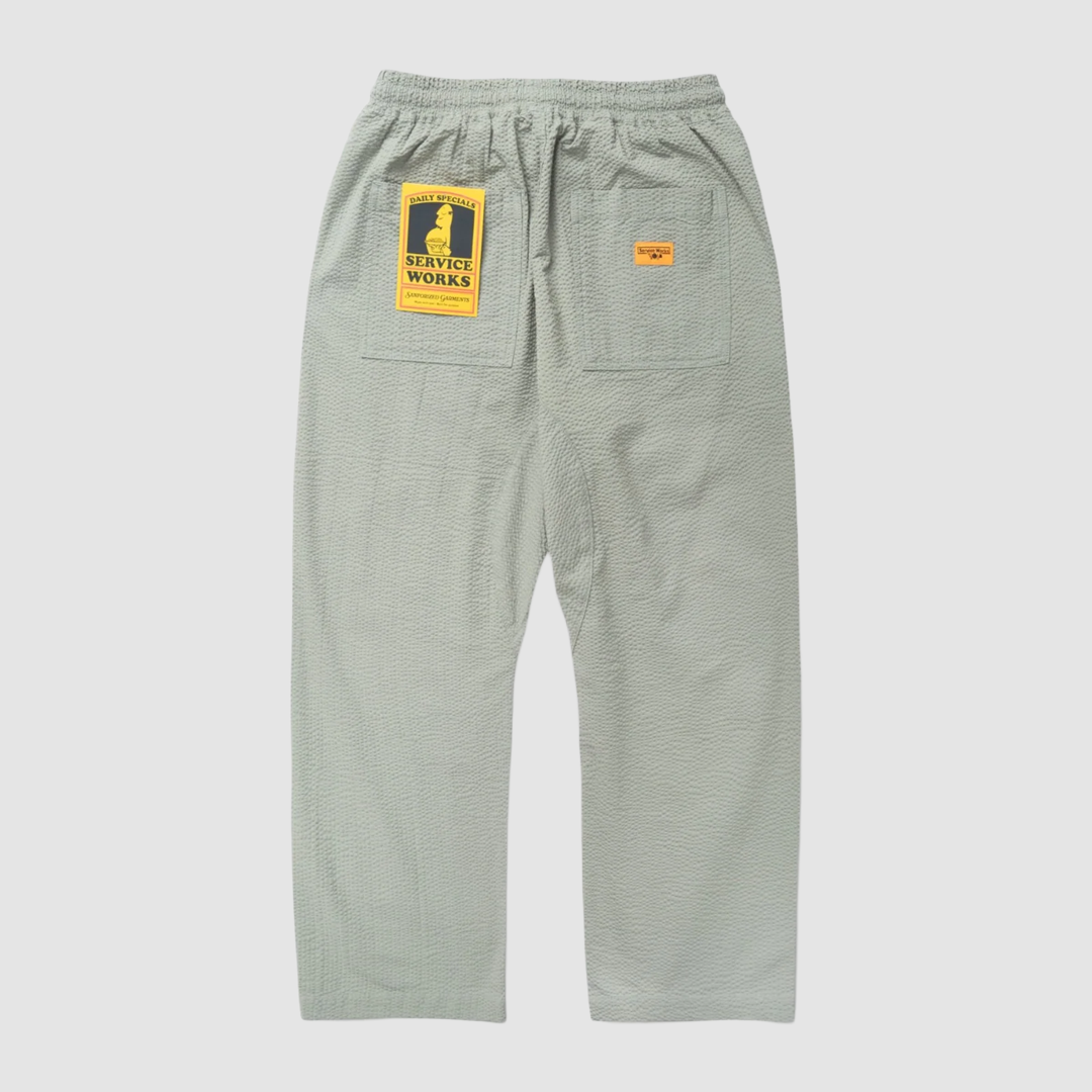 Seersucker Chef Pants Sage