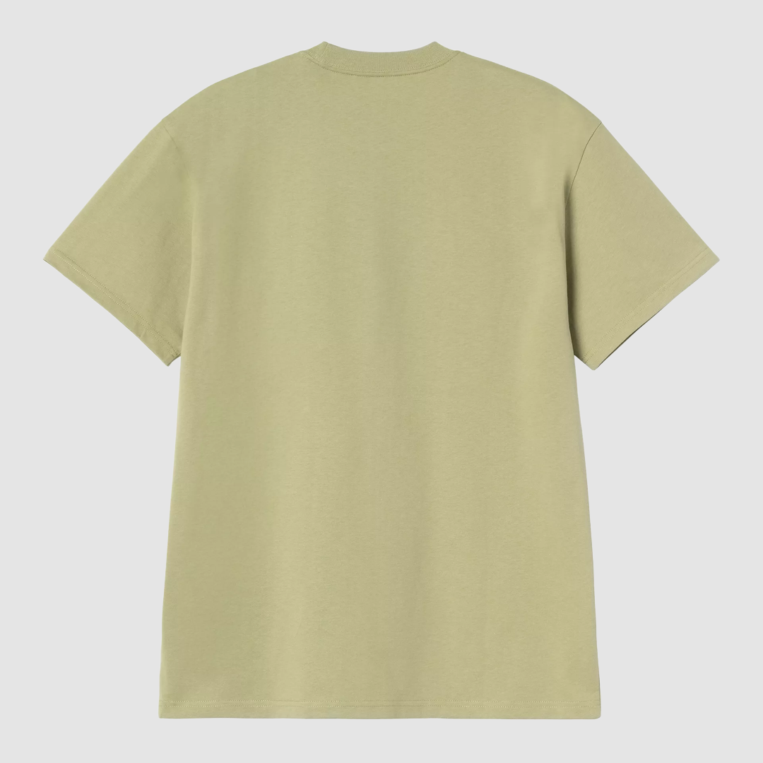 S/S Longhand Pocket T-Shirt Gentle Green / White