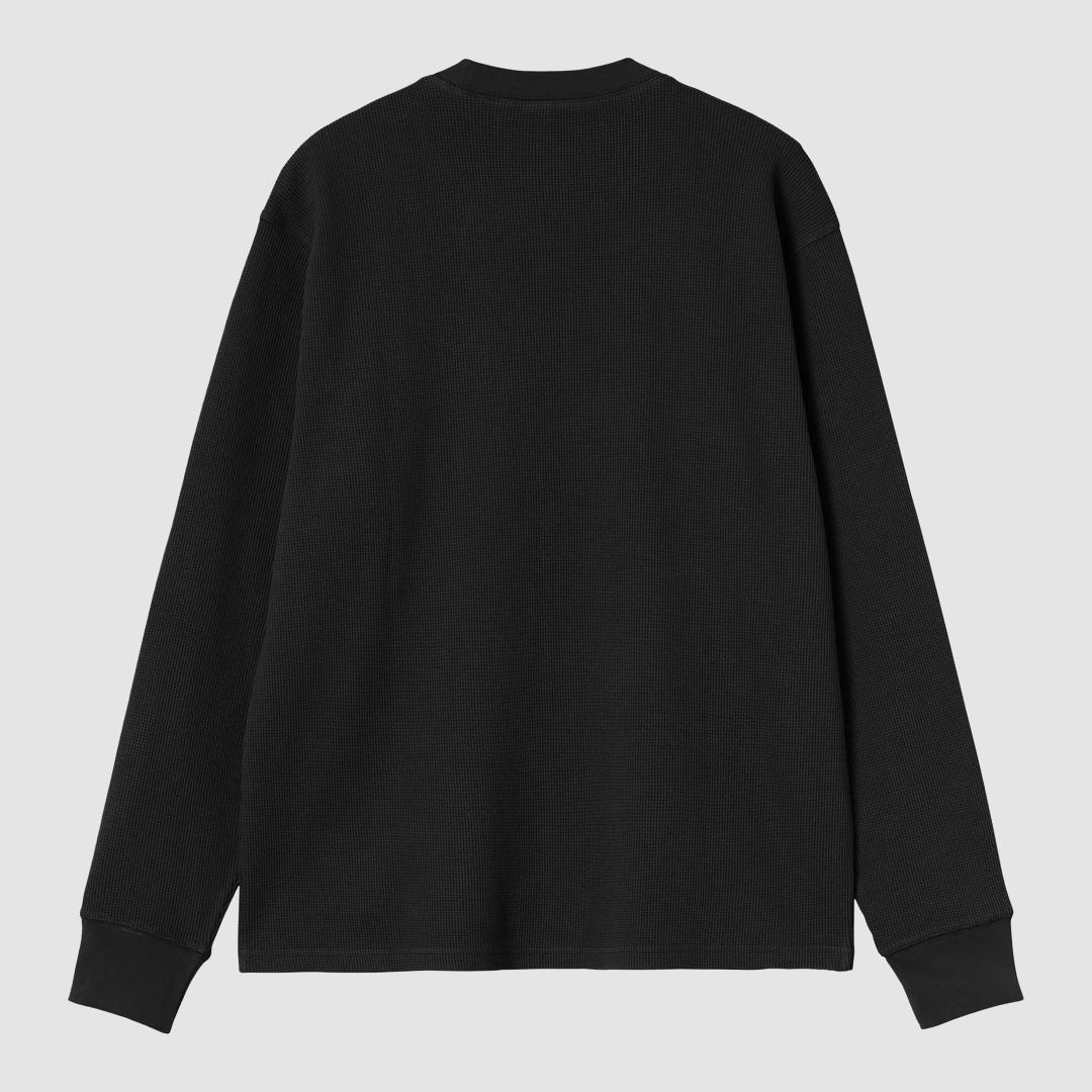 L/S Eightynine Waffle T-Shirt Black / White
