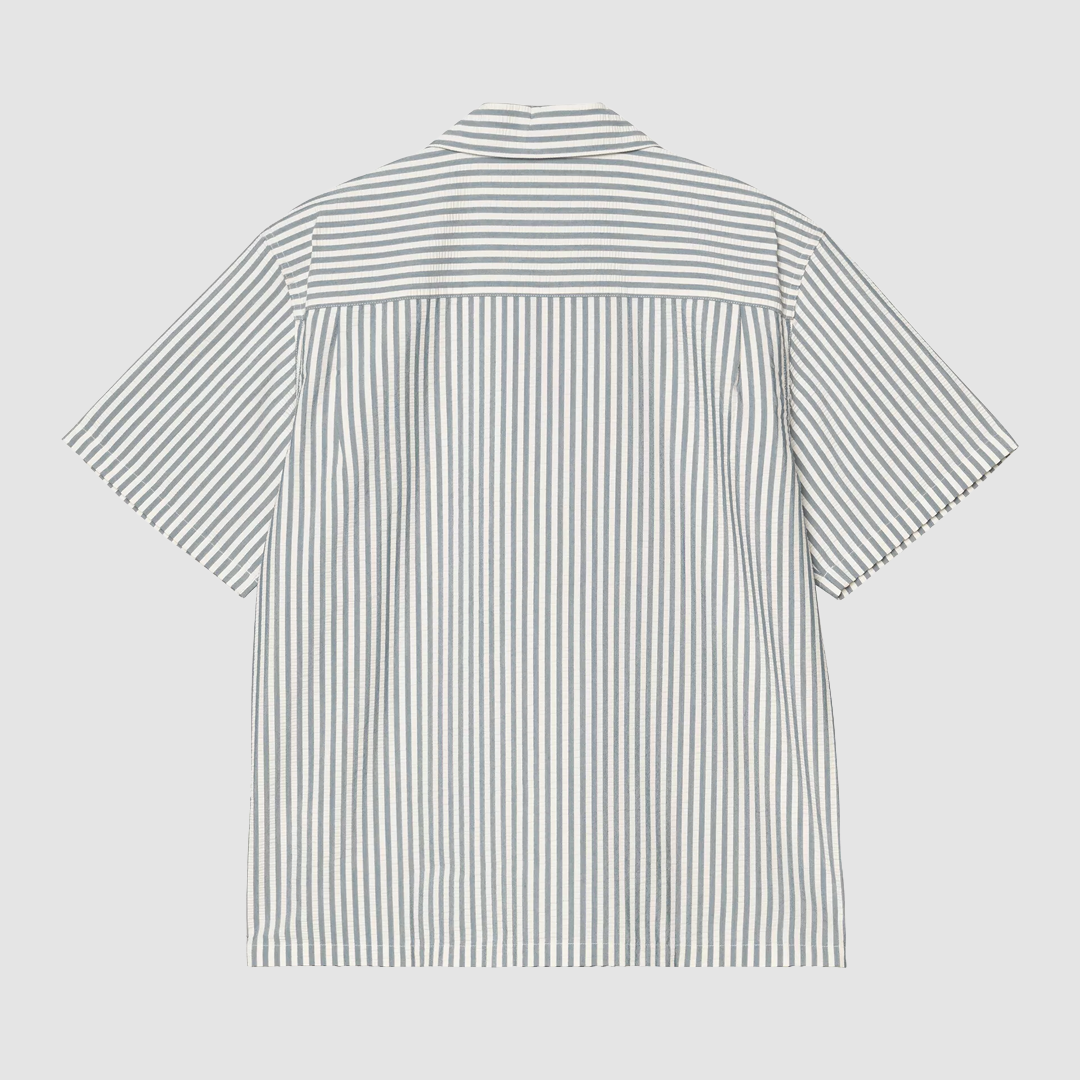 S/S Leavel Shirt Leavel Stripe Blue River