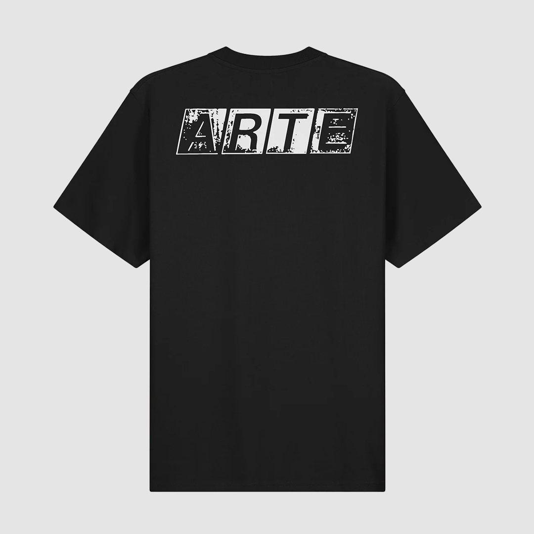 Faded Back Print T-Shirt Black