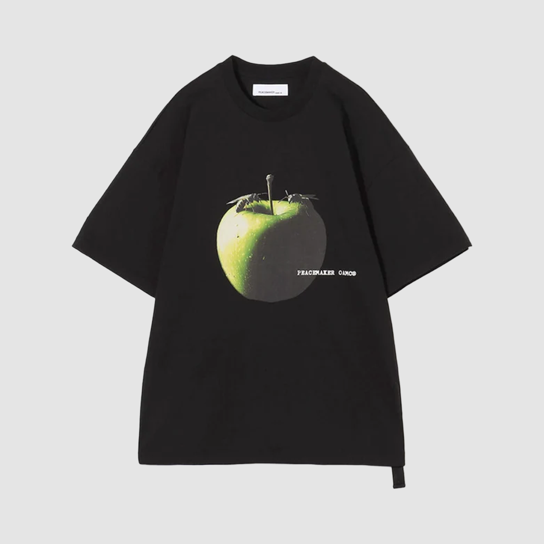 Oversize T-Shirt Apple Print Black