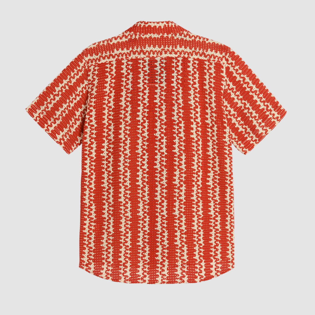 Red Scribble Cuba Net Shirt