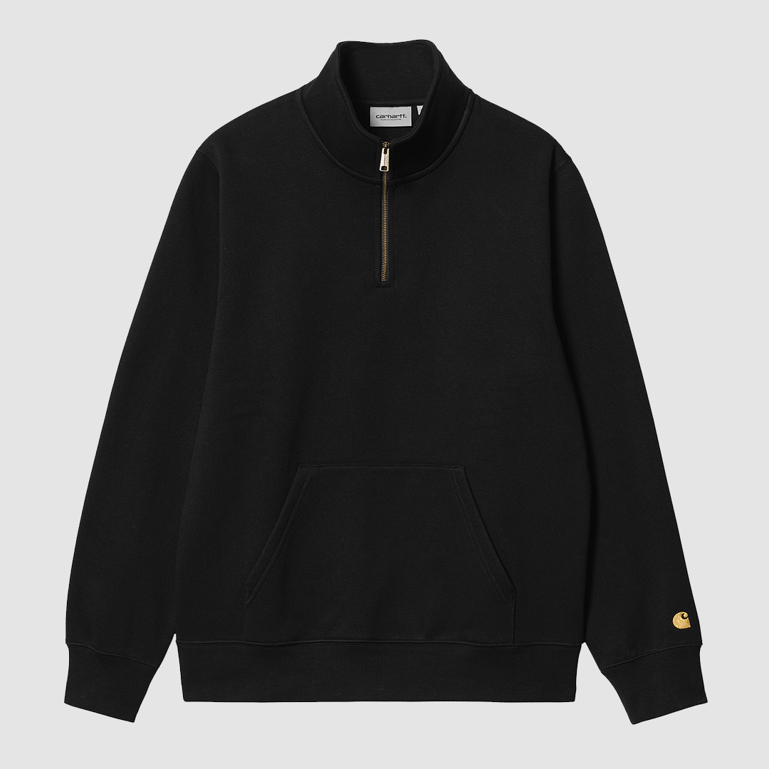 Chase Neck Zip Sweat Black / Gold