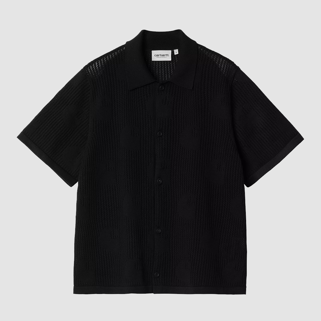 W' S/S Temple Knit Shirt Black