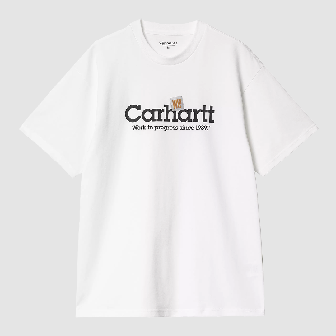 S/S Label Script T-Shirt White
