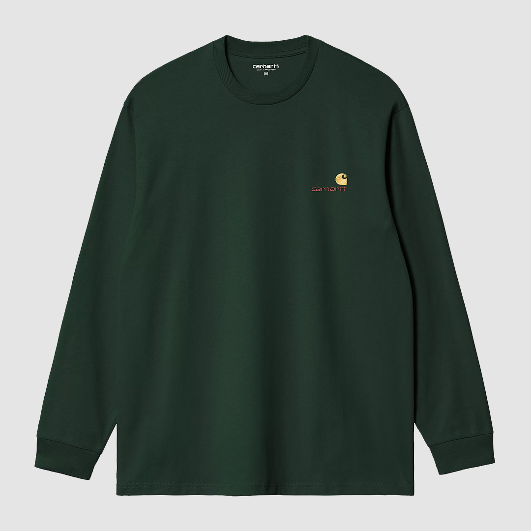 L/S American Script T-Shirt Conifer