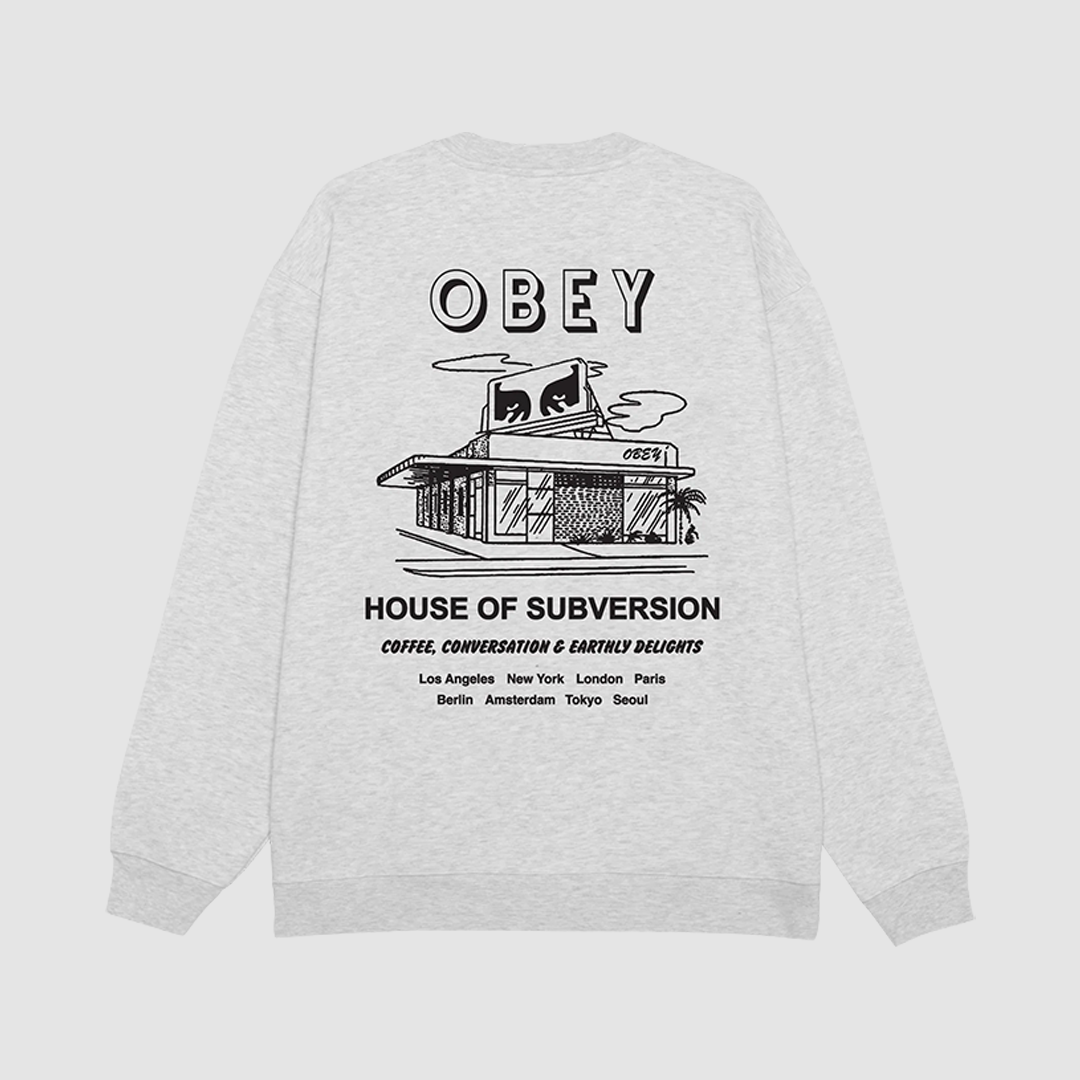 Obey House Of Subversion Crew Heather Grey