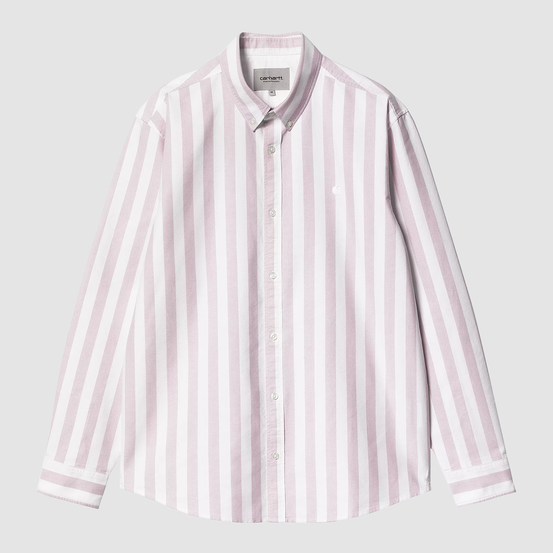 L/S Dillion Shirt Stripe Hortensia / White