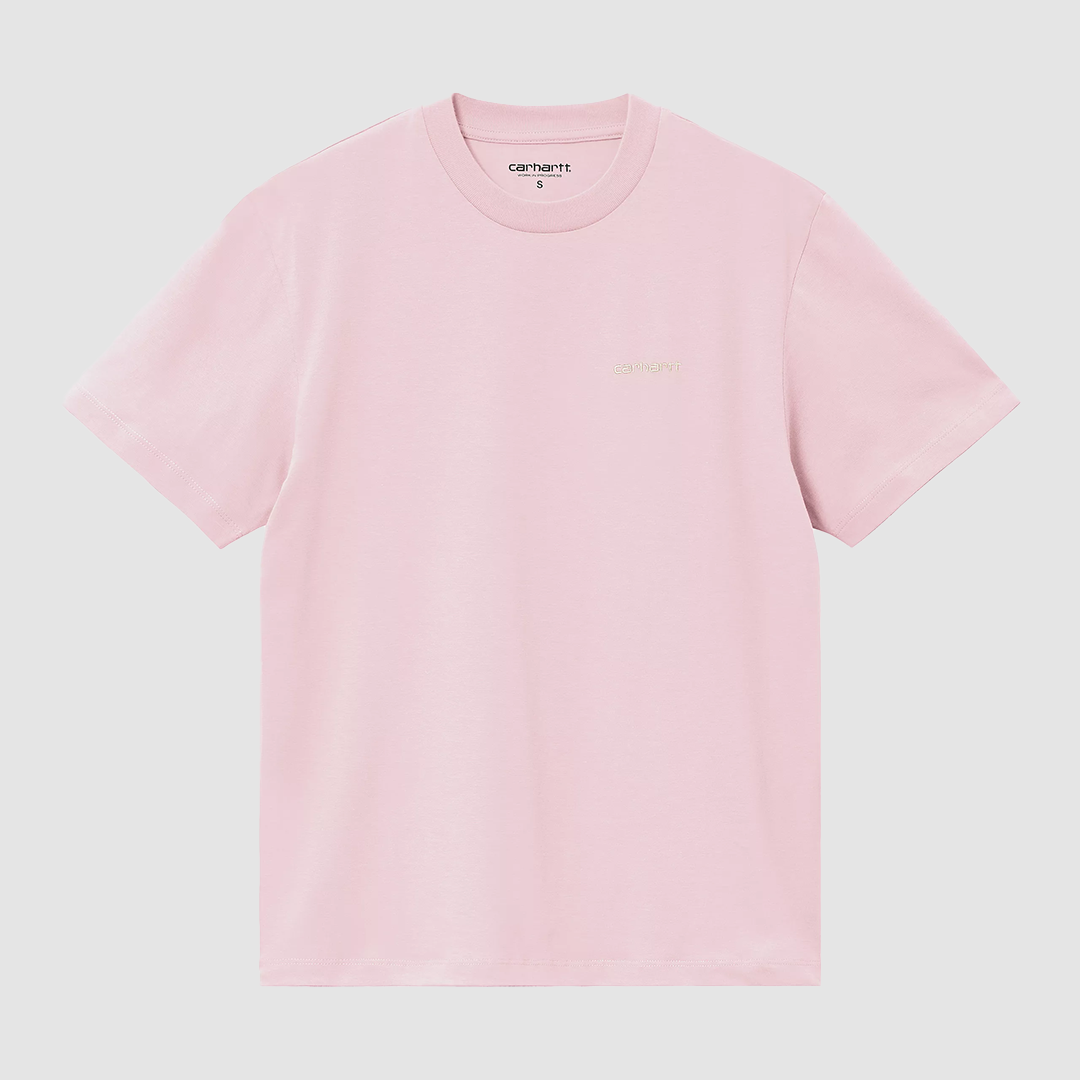 W' S/S Script Embroidery T-Shirt Air Pink / Wax