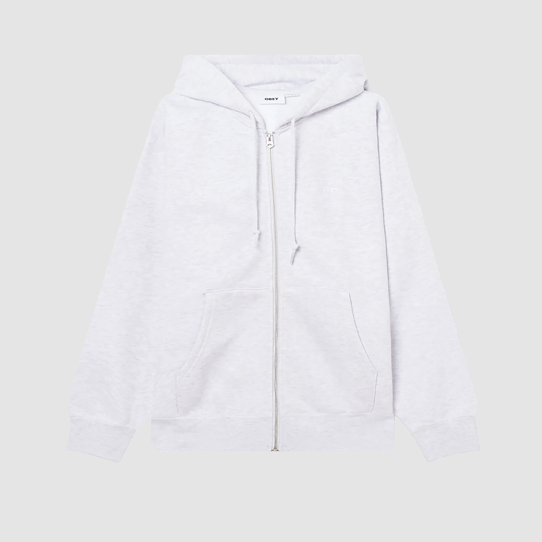 Established Works Bold Zip Hoodie Ash Grey