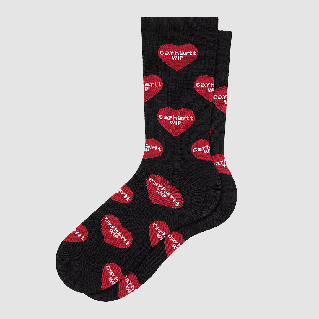 Heart Logo Socks jacquard Black