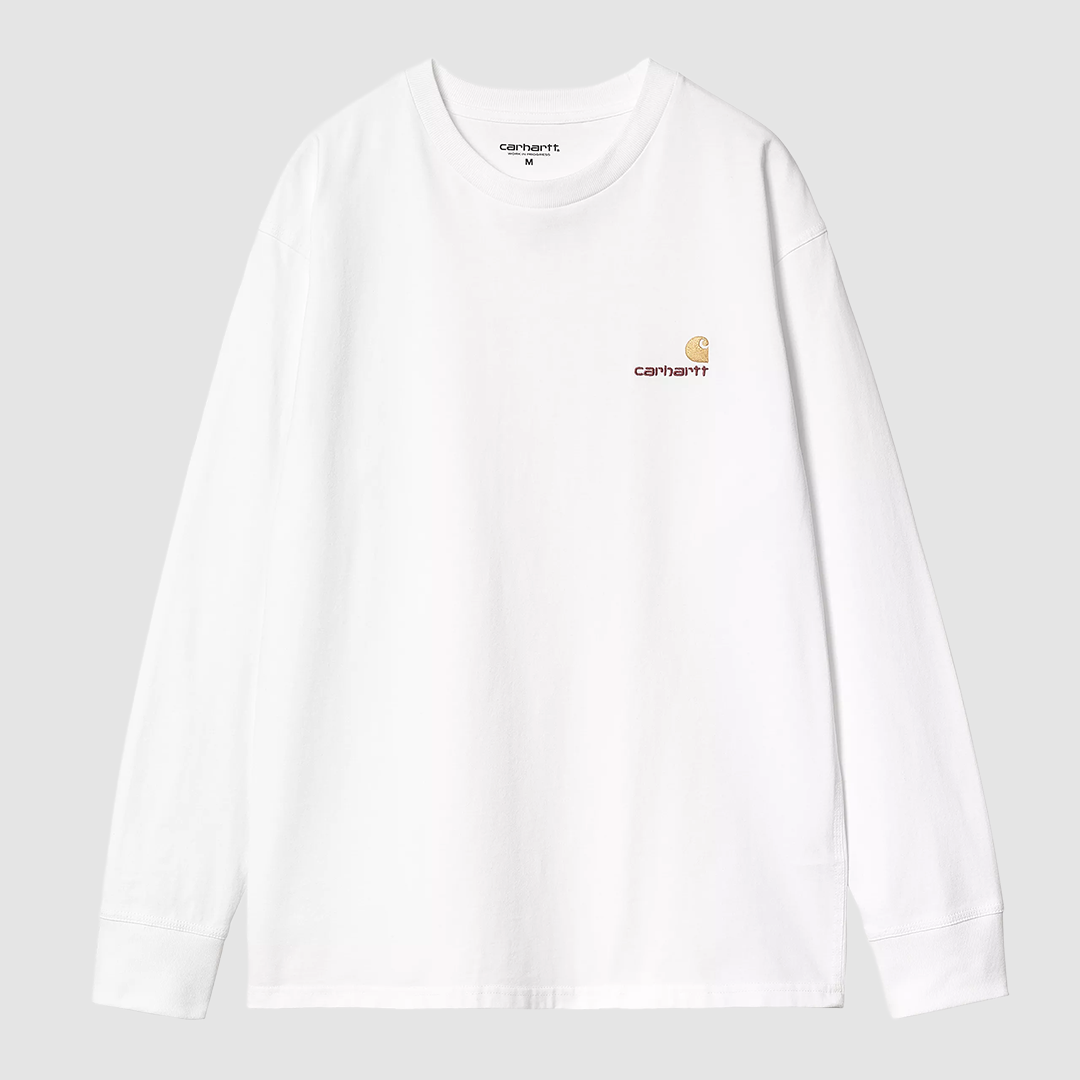 L/S American Script T-Shirt White