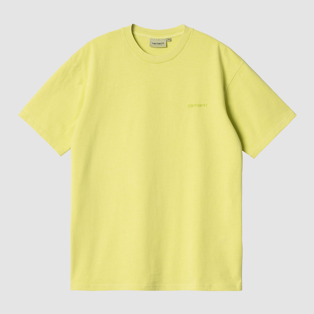 S/S Duster Script T-Shirt Arctic Lime Garment Dyed