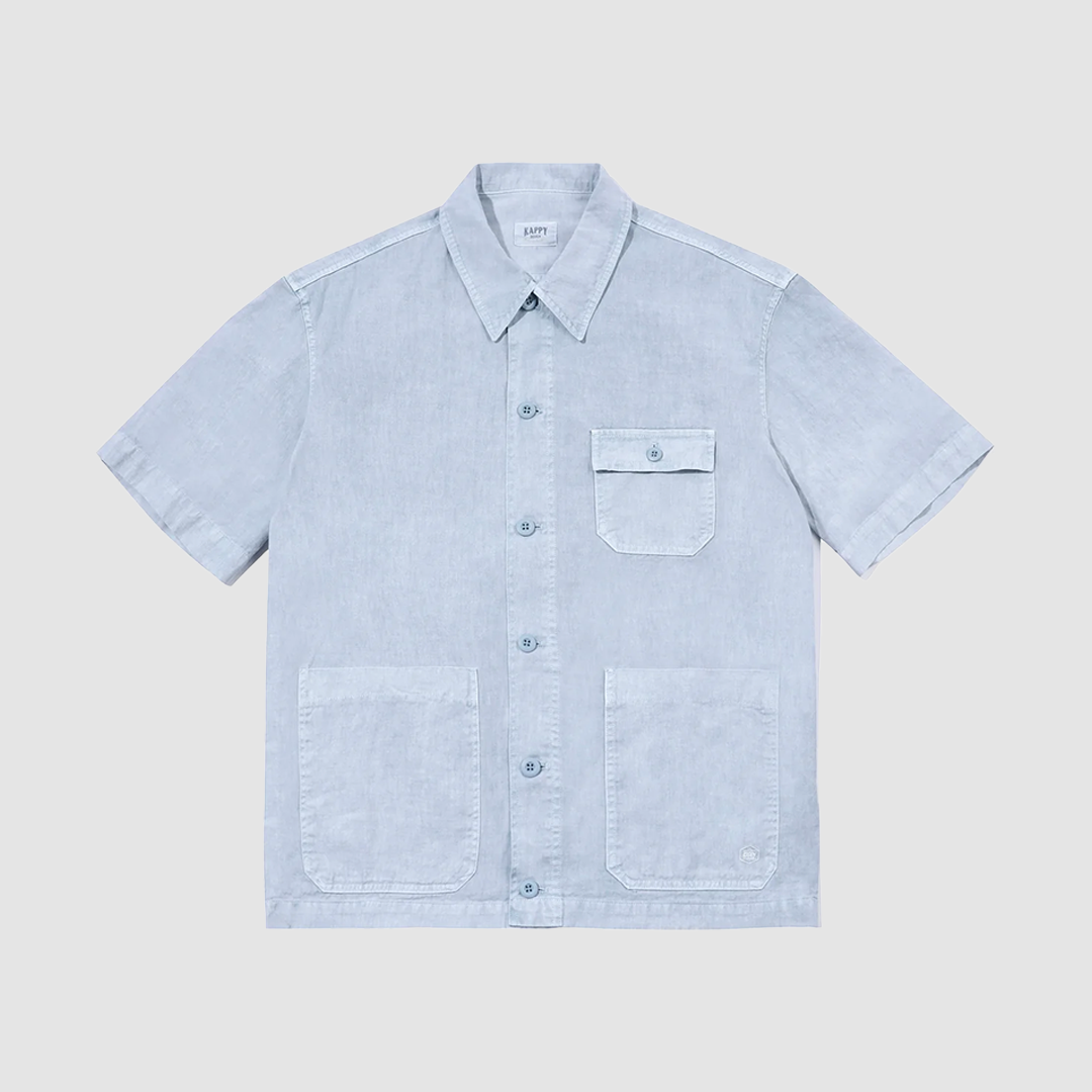 Pigment Half Shirt Jacket Blue