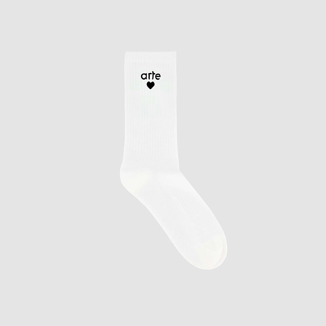 Heart Logo Socks White