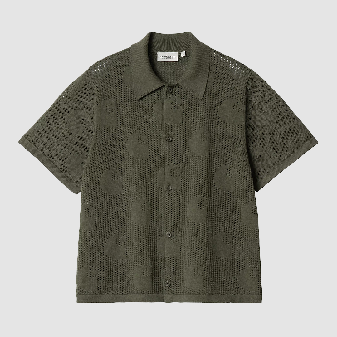 W' S/S Temple Knit Shirt Dollar Green