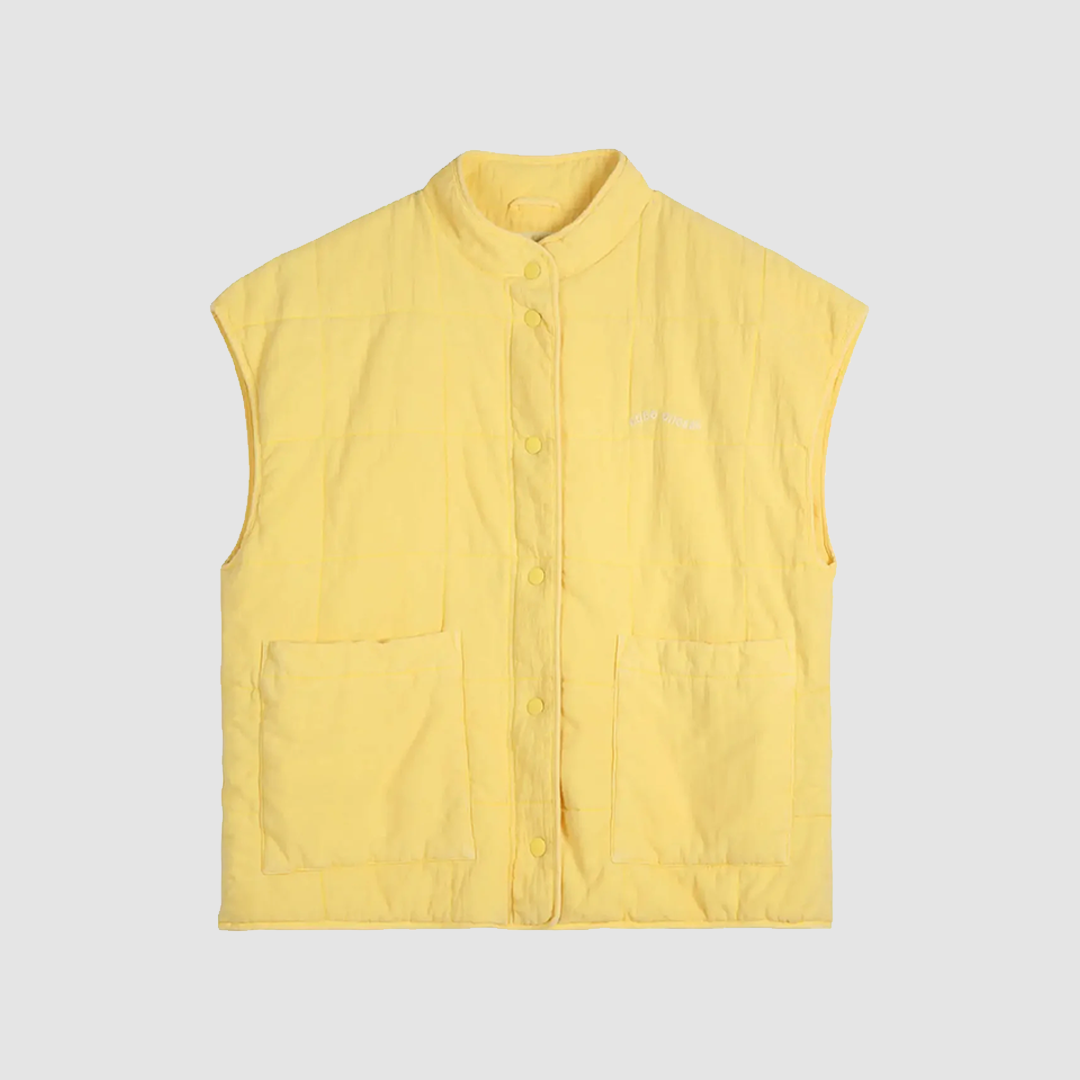 Washed Cotton Vest Yellow