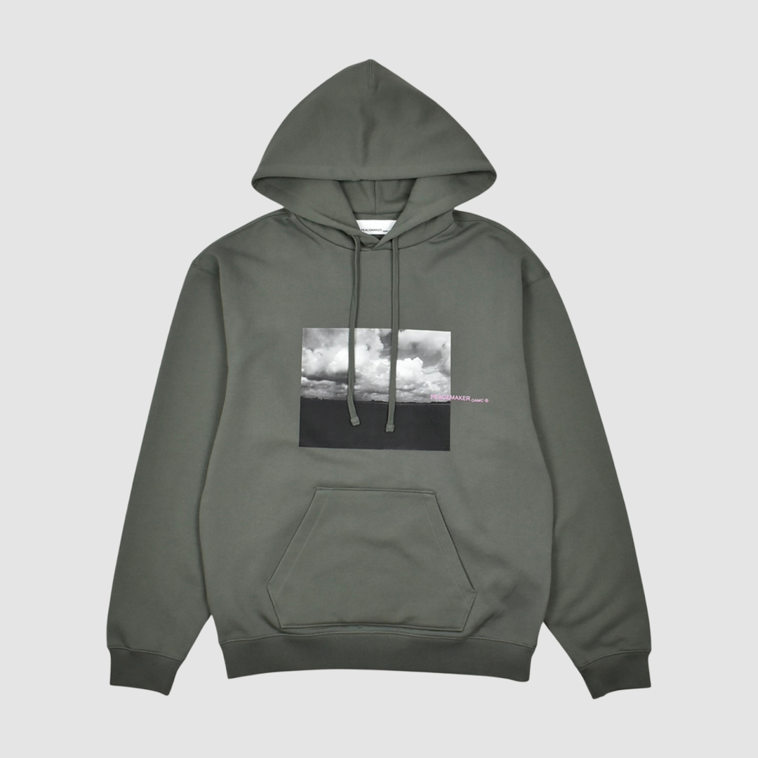 Loose Fit Hoodie Star Print Grey