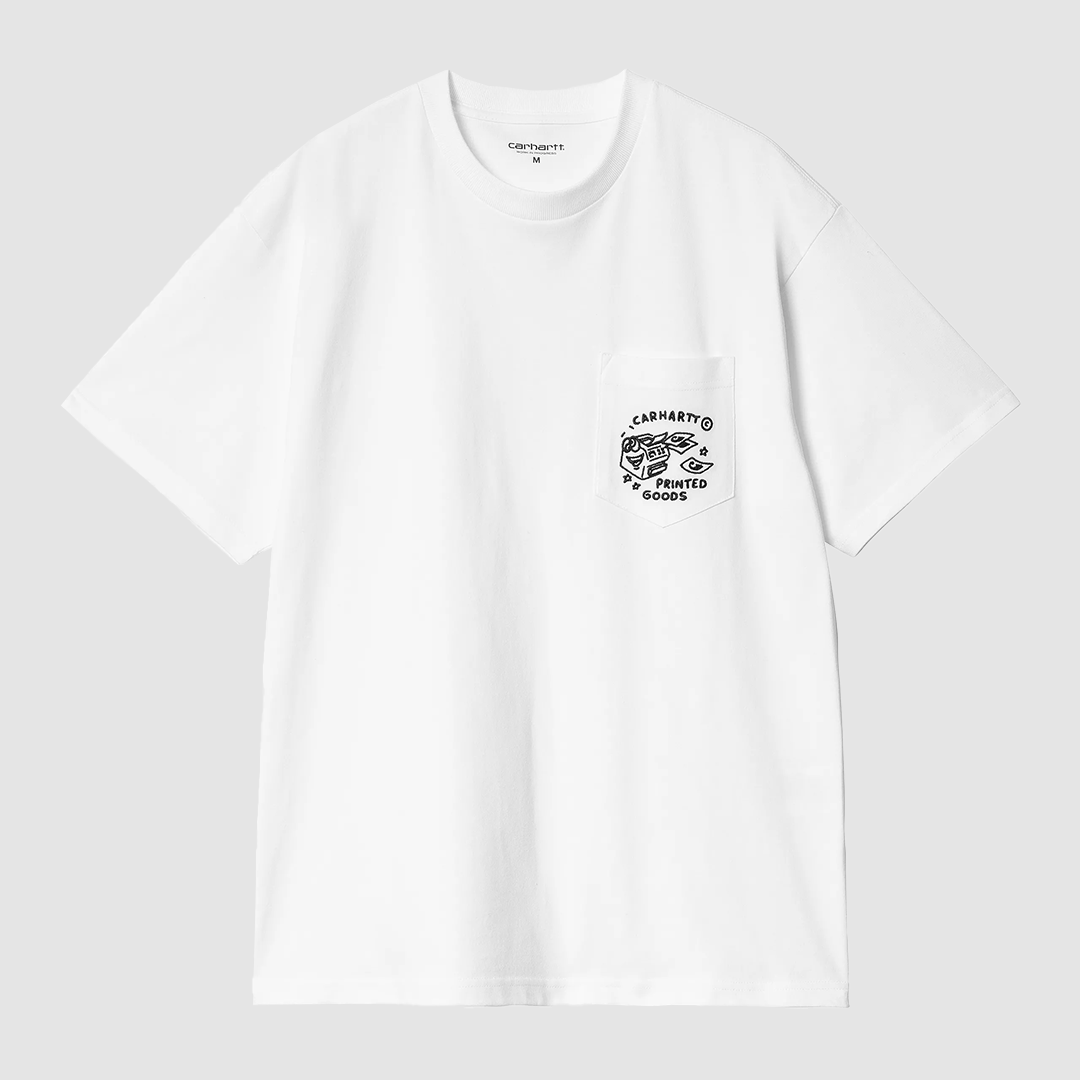S/S Fragments Pocket T-Shirt White / Black