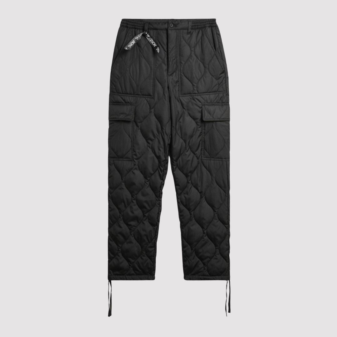 Military Cargo Down Pants Black