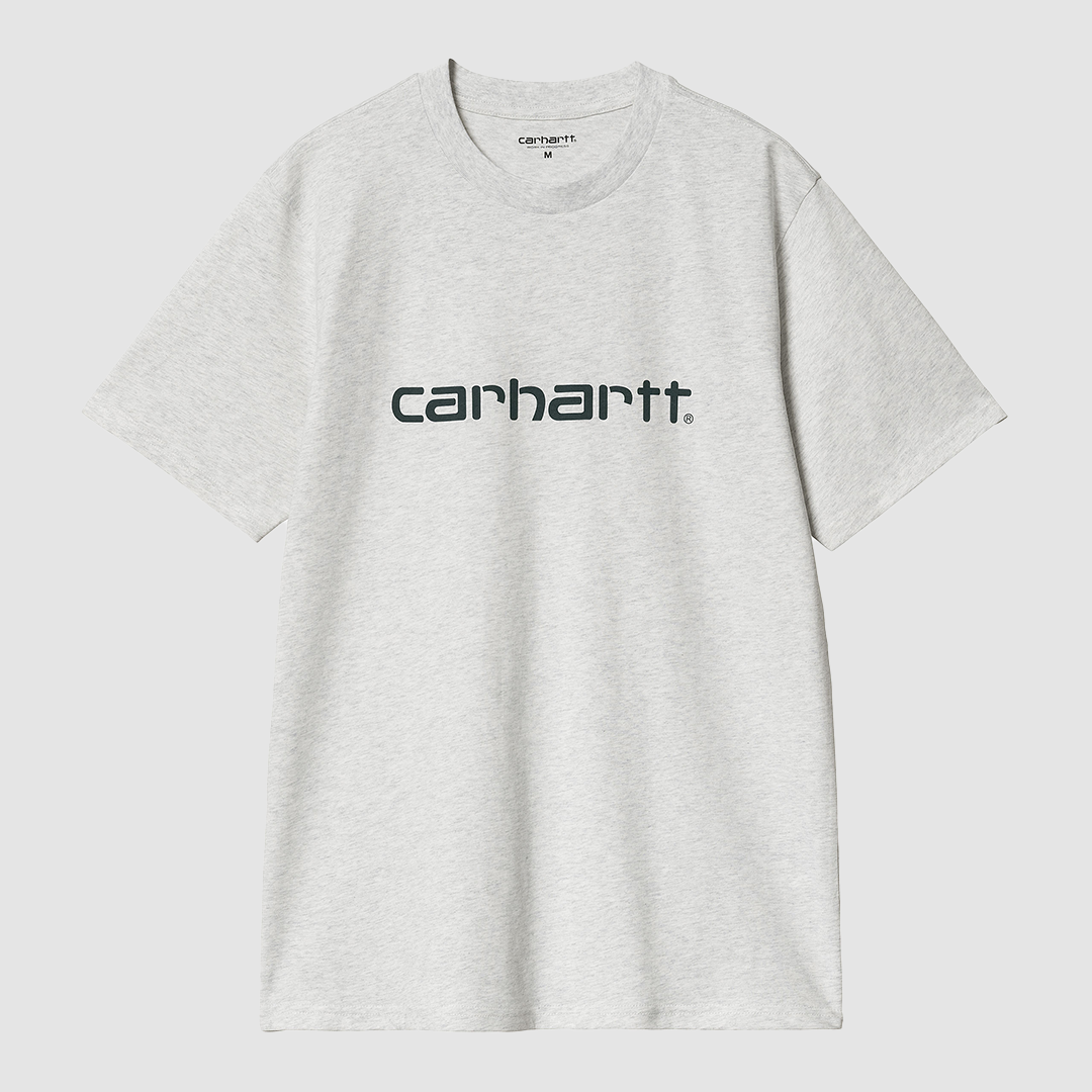S/S Script T-Shirt Ash Heather / Duck Blue