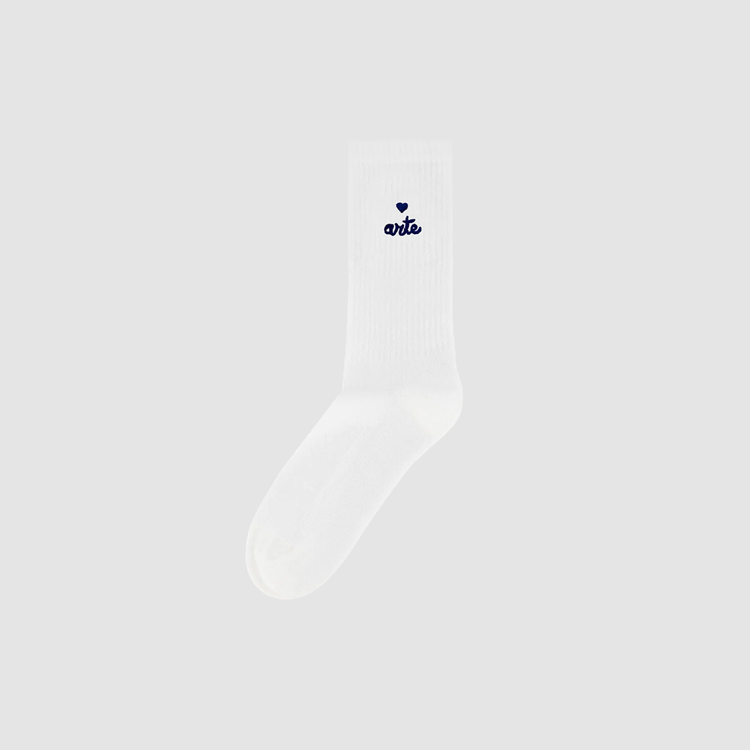 Heart Logo Socks White