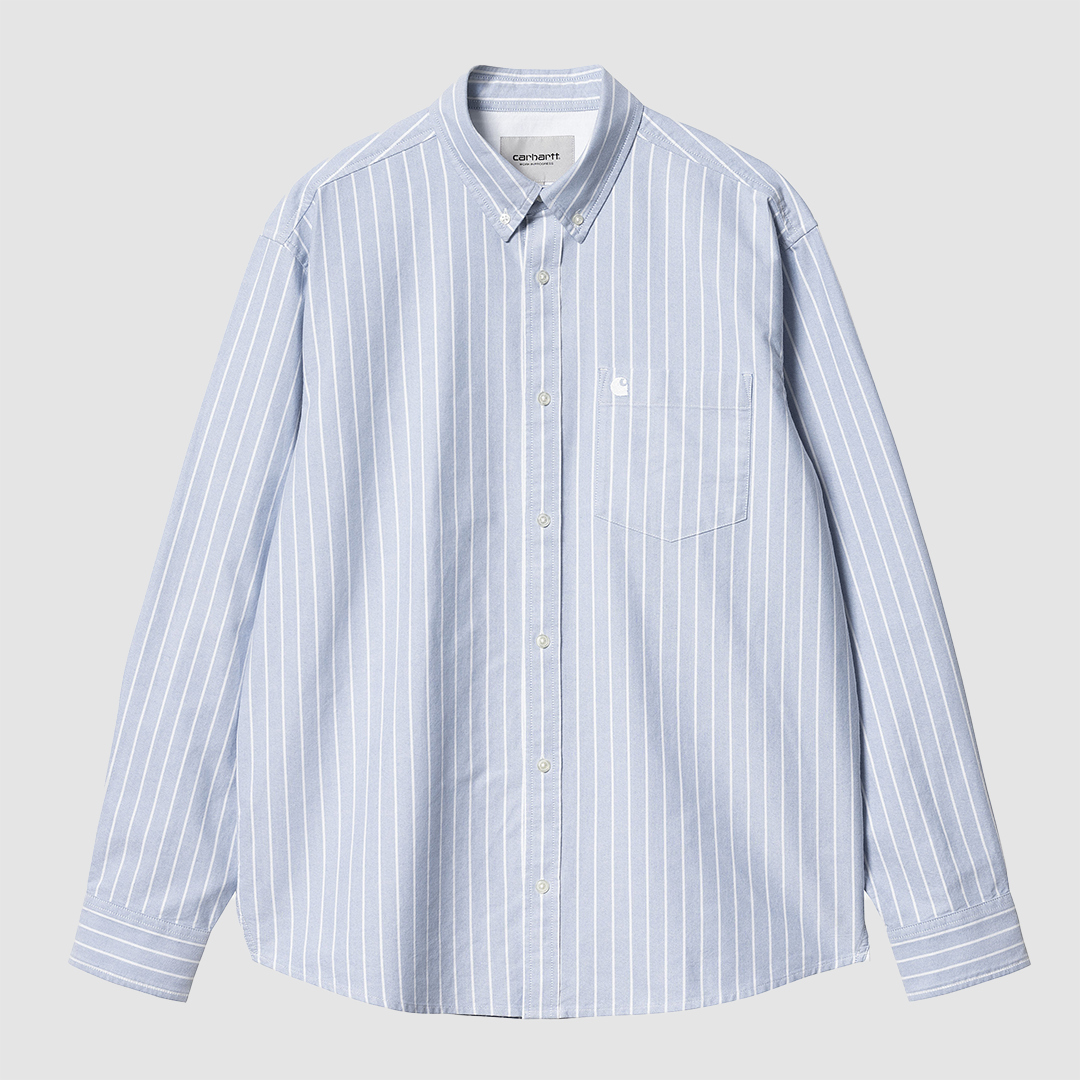 L/S Dowlen Shirt Stripe Bleach / White
