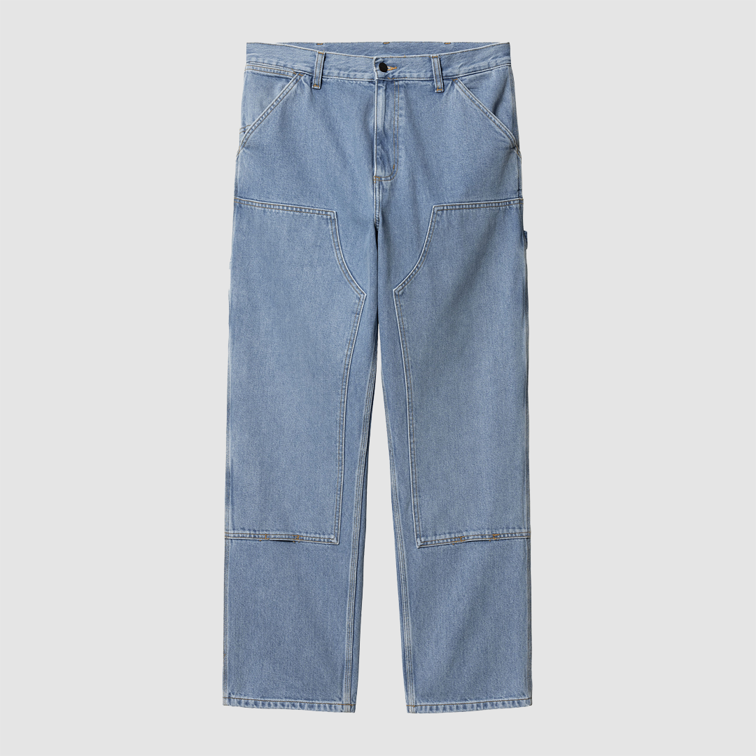 Double Knee Pant Blue Stone Bleached