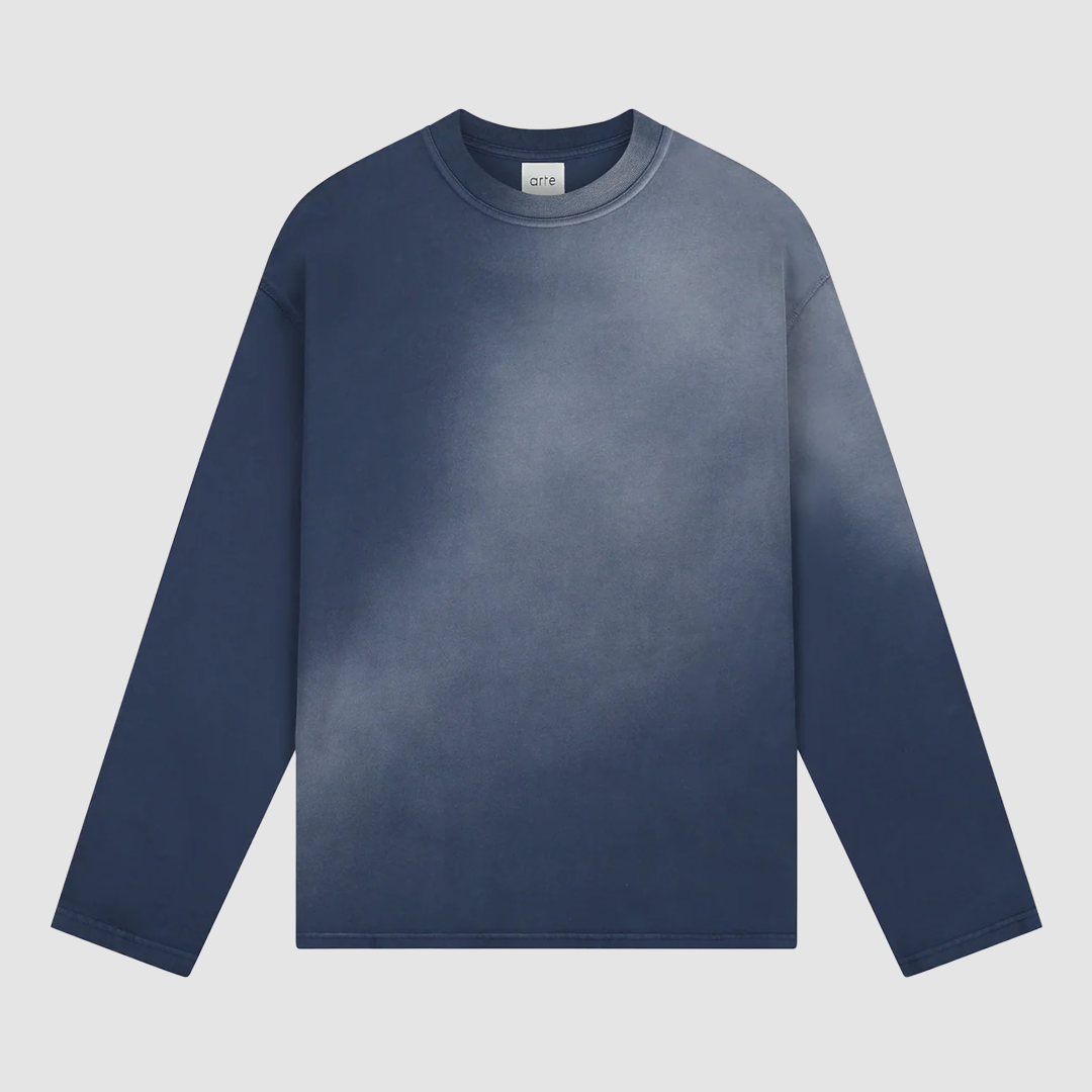 Stencil Sunfade LS T-Shirt Navy