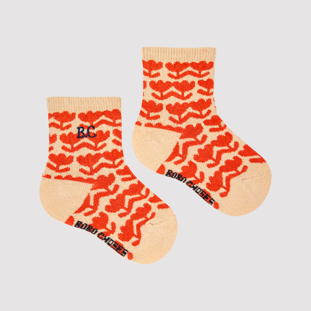 Baby Retro Flower All Over Short Socks