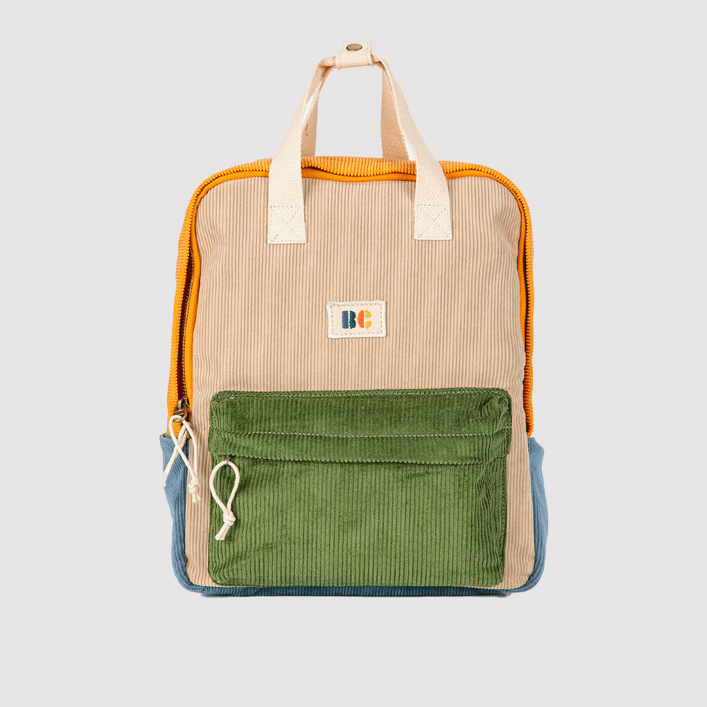 Corduroy Color Block Schoolbag