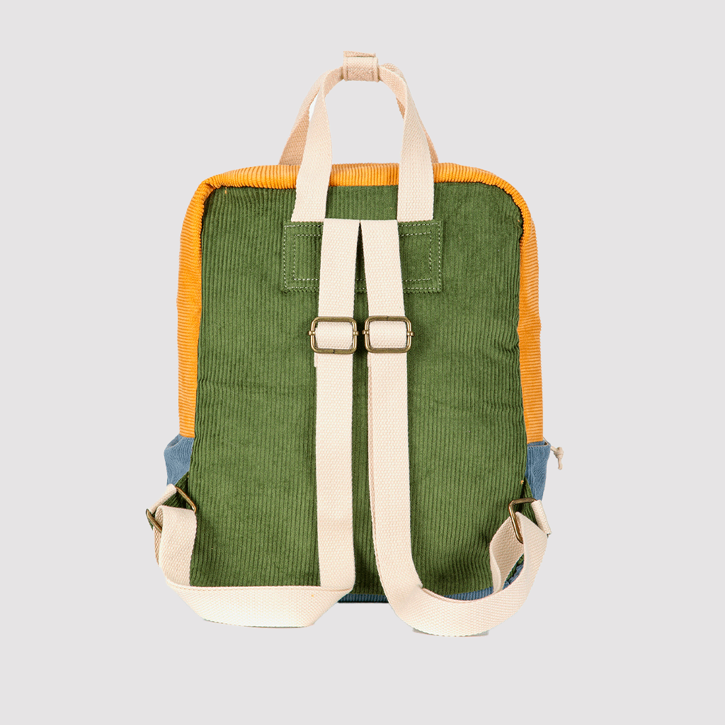 Corduroy Color Block Schoolbag
