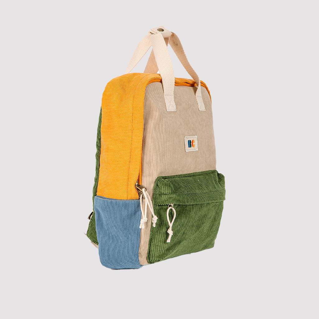 Corduroy Color Block Schoolbag