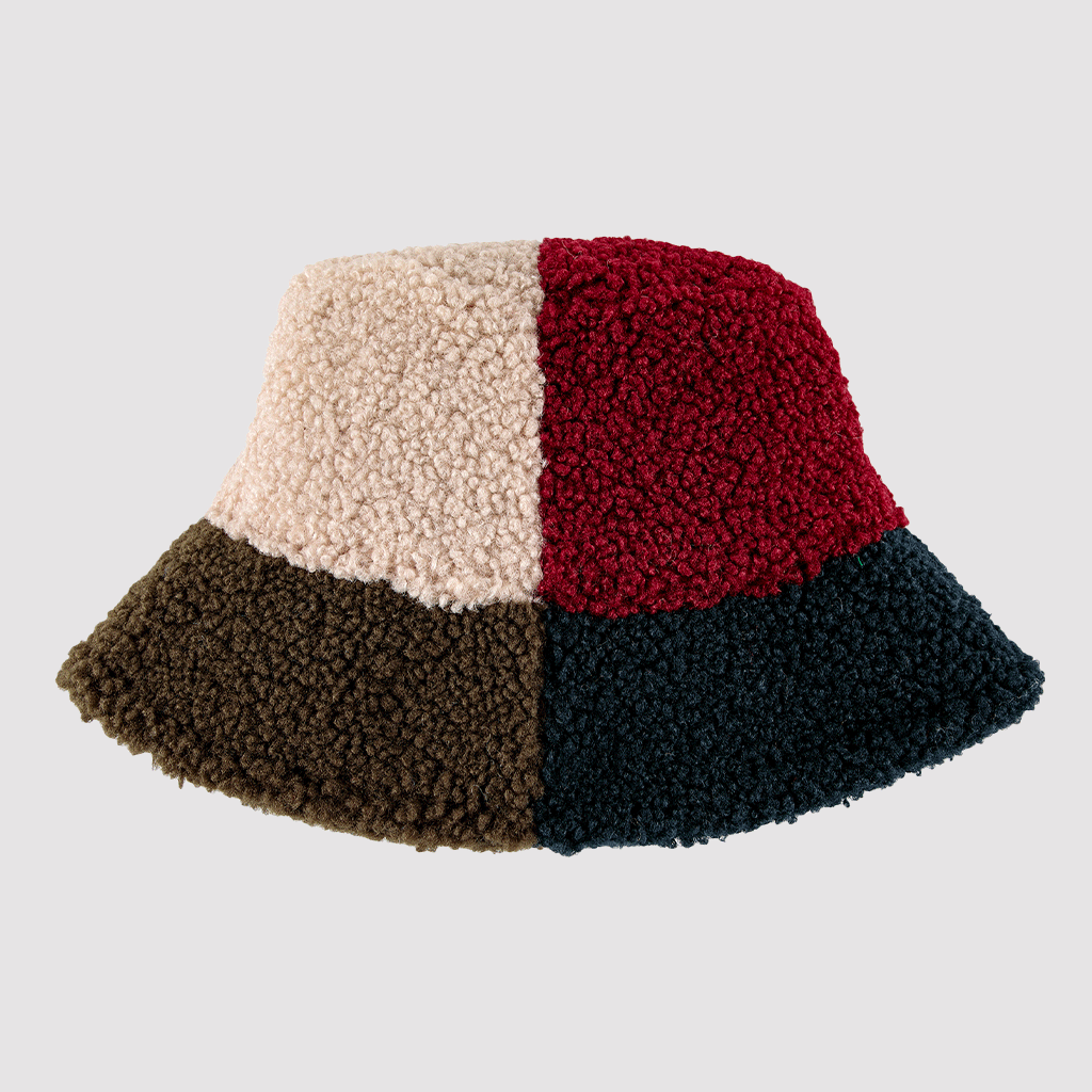Color Block Sheepskin Hat
