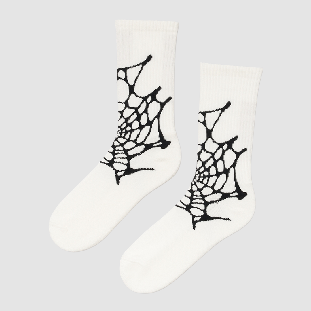 Spider Web Socks White