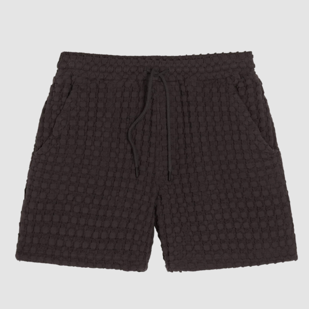 Nearly Black Porto Waffle Shorts