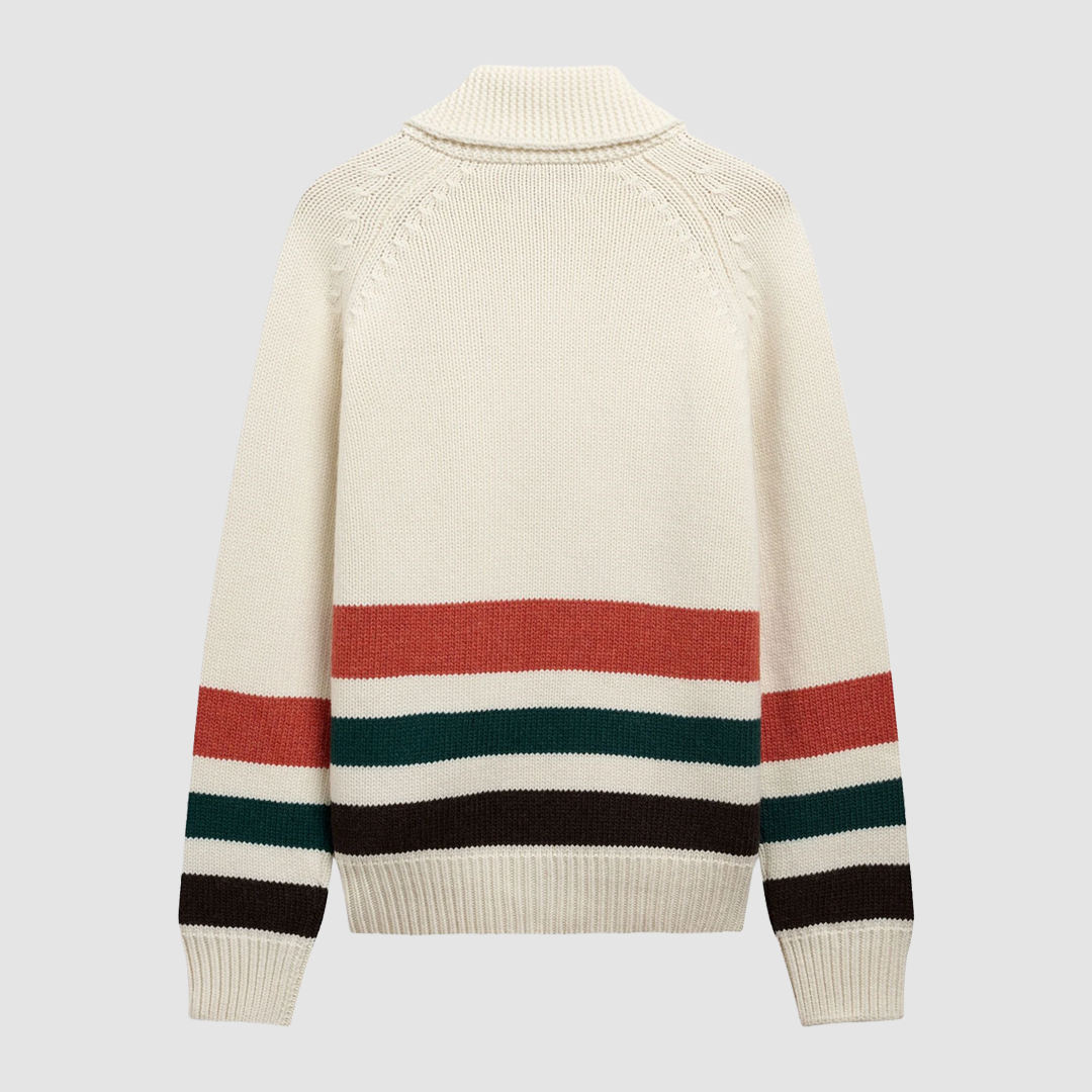 Dyer Bay Cardigan White Natural / Brown / Green