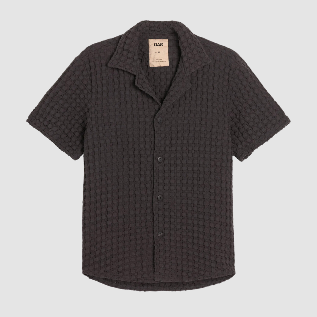 Nearly Black Cuba Waffle Shirt