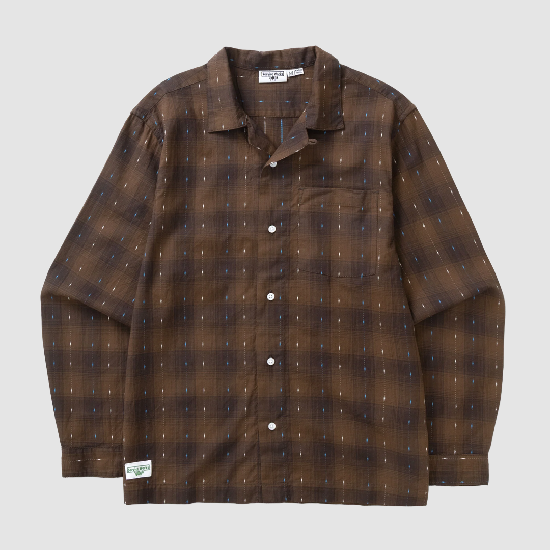 Drag Stitch Resort Shirt Brown