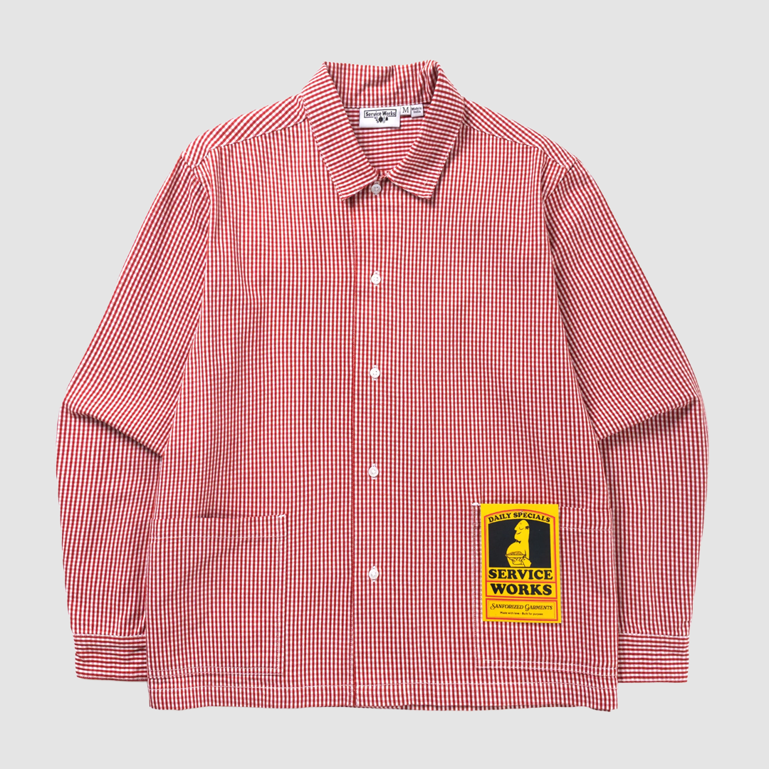 Gingham Waiter Shirt Red