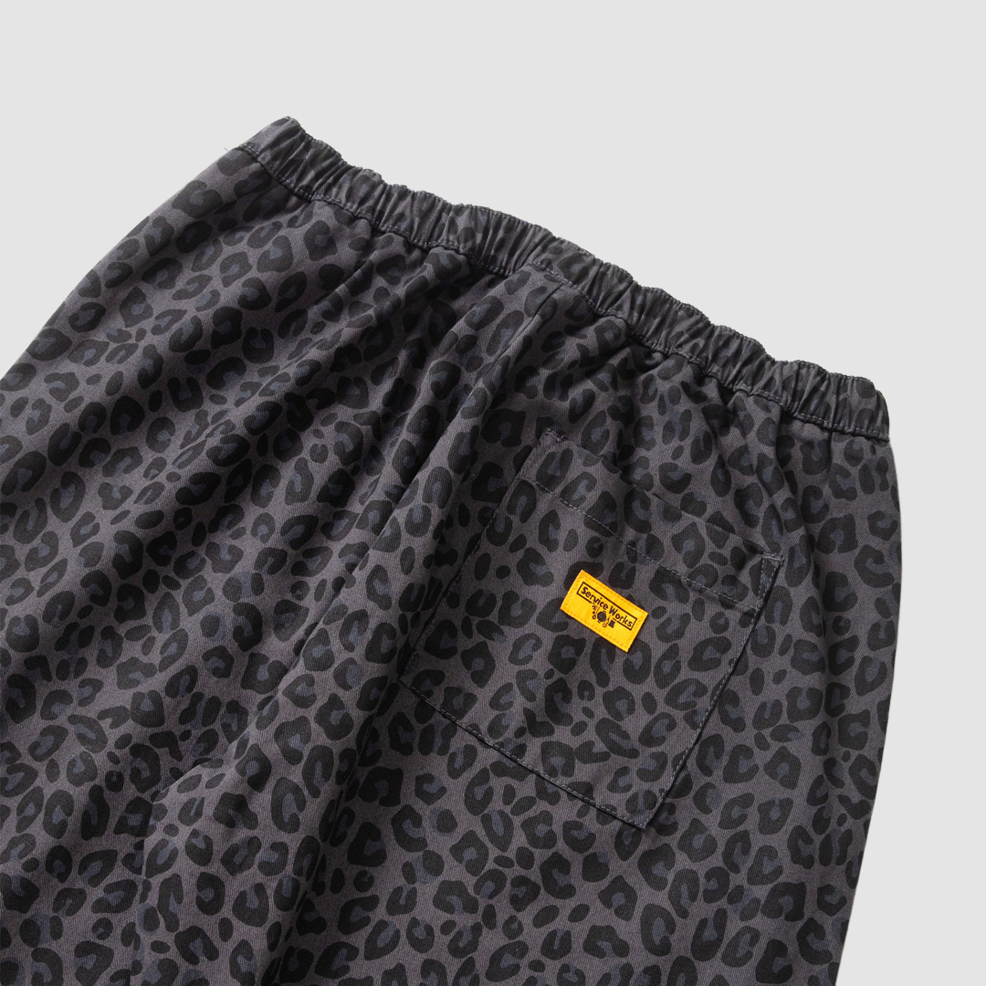 Patterned Easy Chef Pants Black Leopard