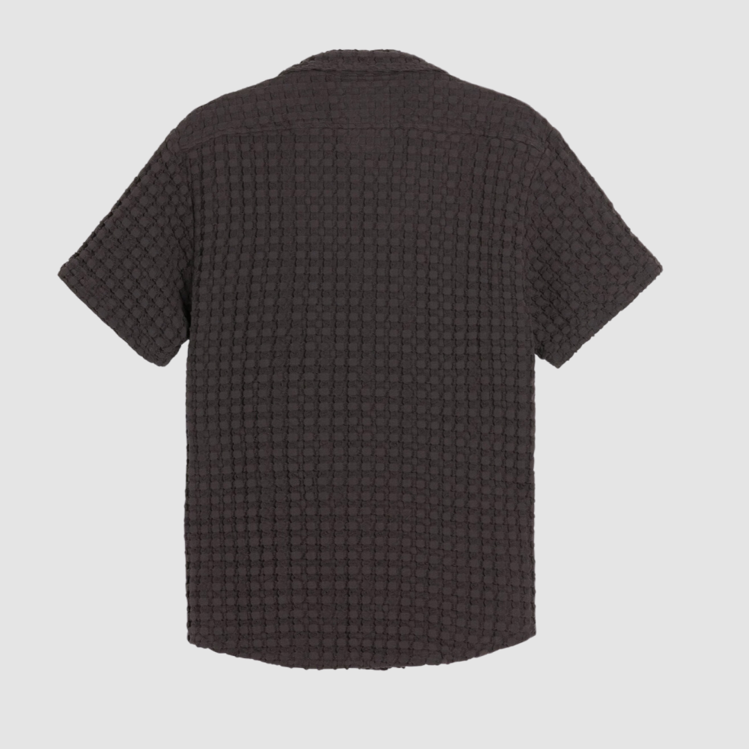 Nearly Black Cuba Waffle Shirt