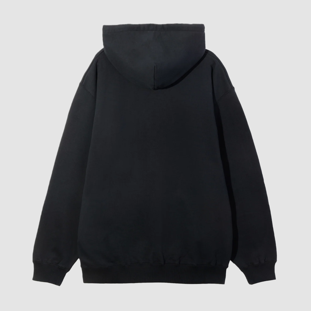 Chenille Logo Hooded Sweat Black