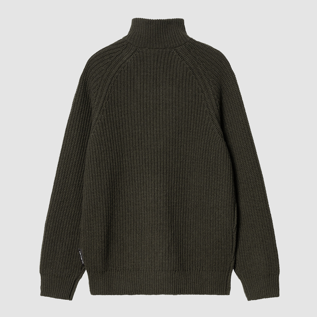Marlon Half Zip Sweater Office Green