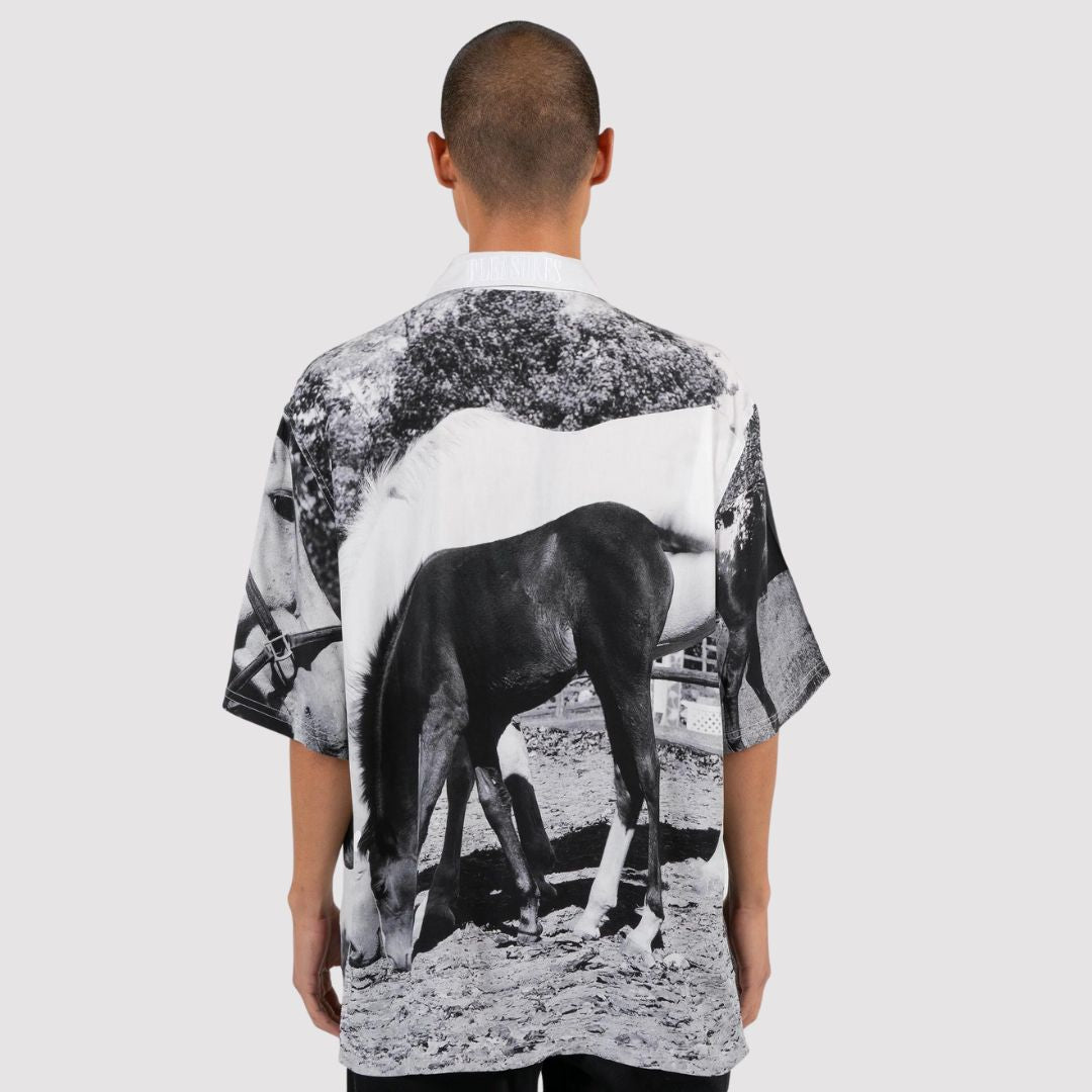 Horses Button Down White