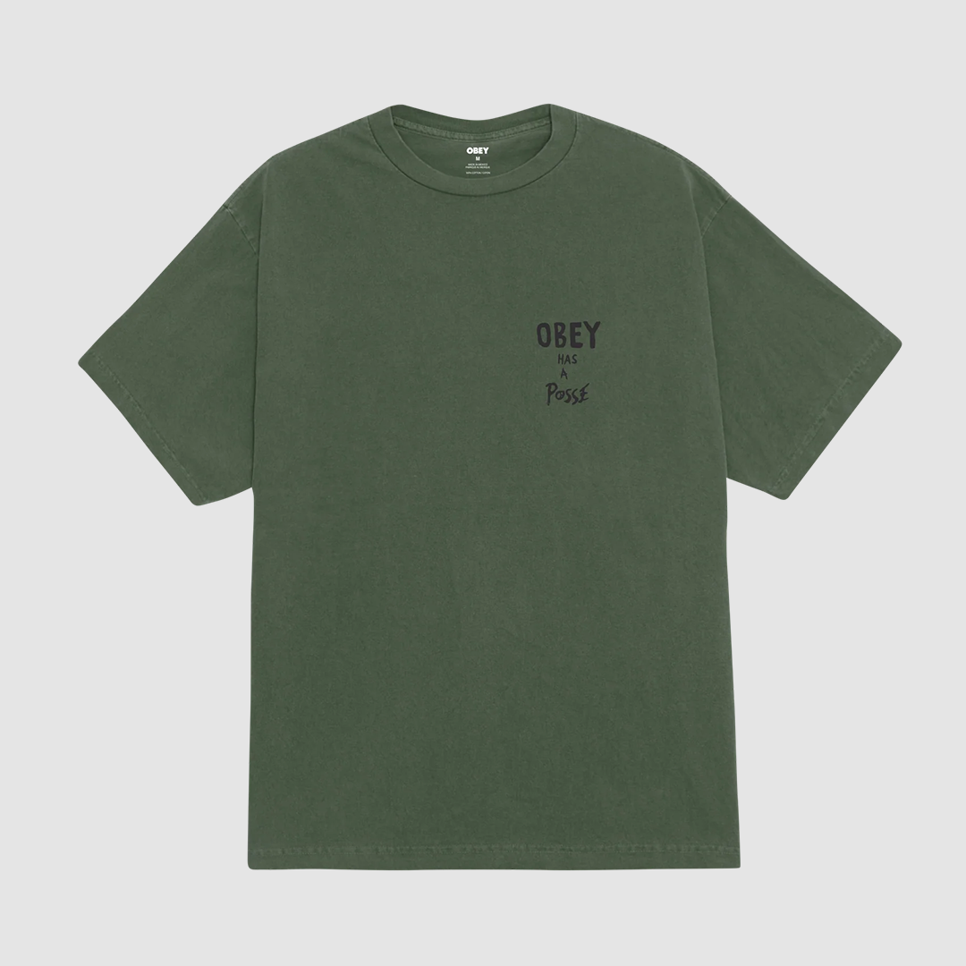 Obey Has A Posse T-Shirt Pigment Bronze Green