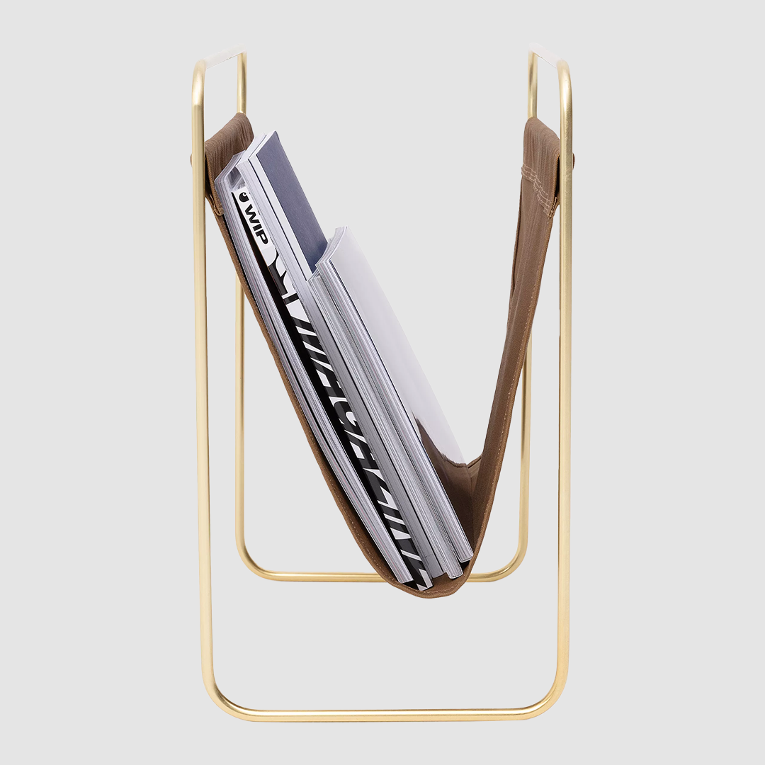 Canvas Magazine Stand Hamilton Brown